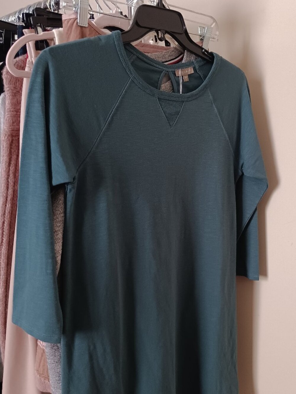 NWT Peacock Teal Green Knit Dress Ribbing Size S by Lilla P